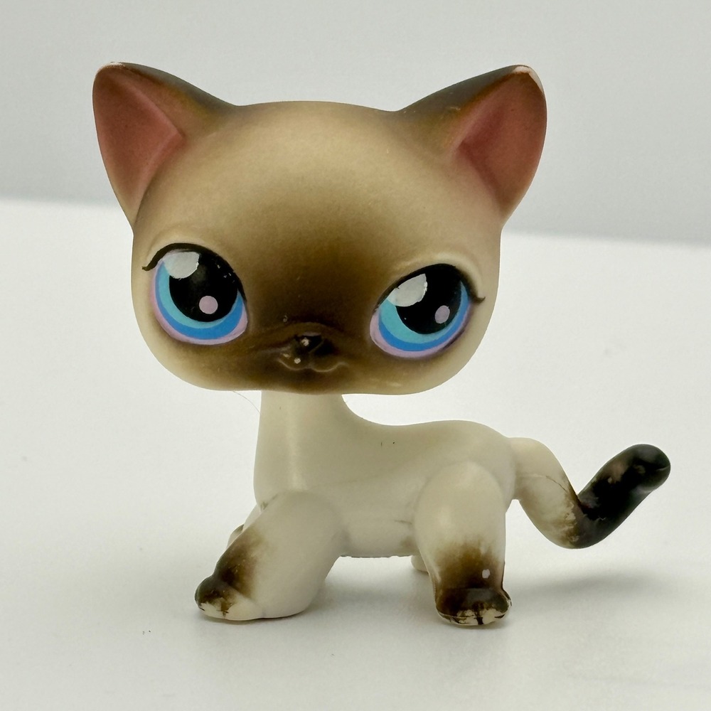 Littlest Pet Shop Siamese Cat #5 Shorthair G2 Red Magnet Blue Eyes 2004 Hasbro